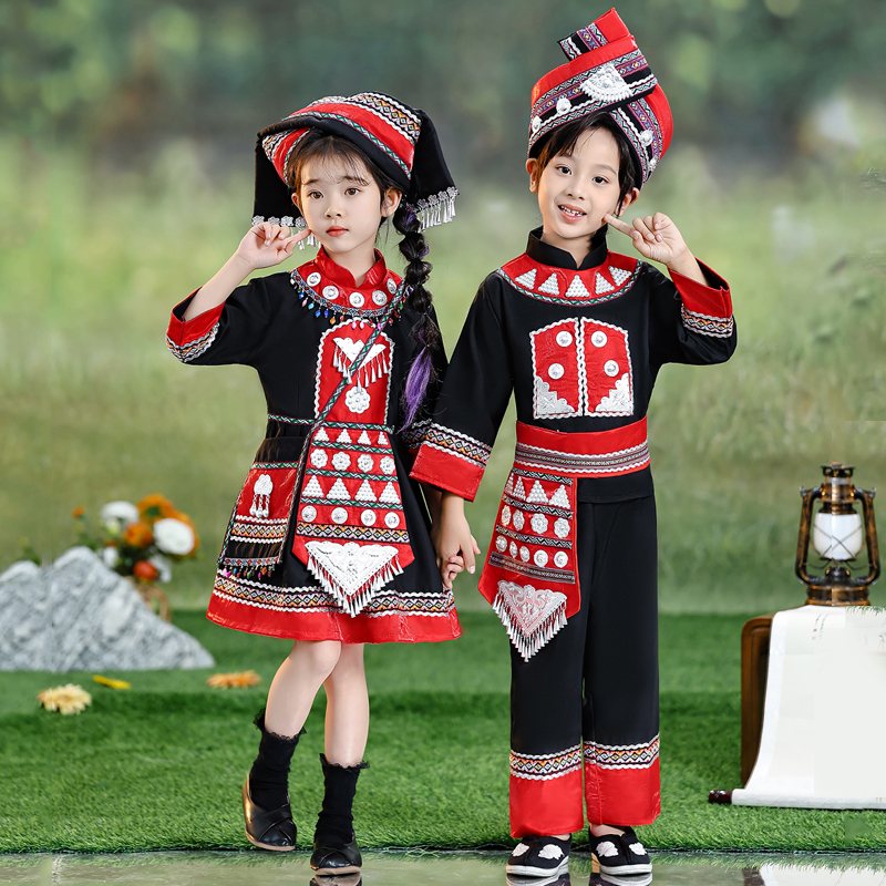 三月三少数民族风儿童演出服新款