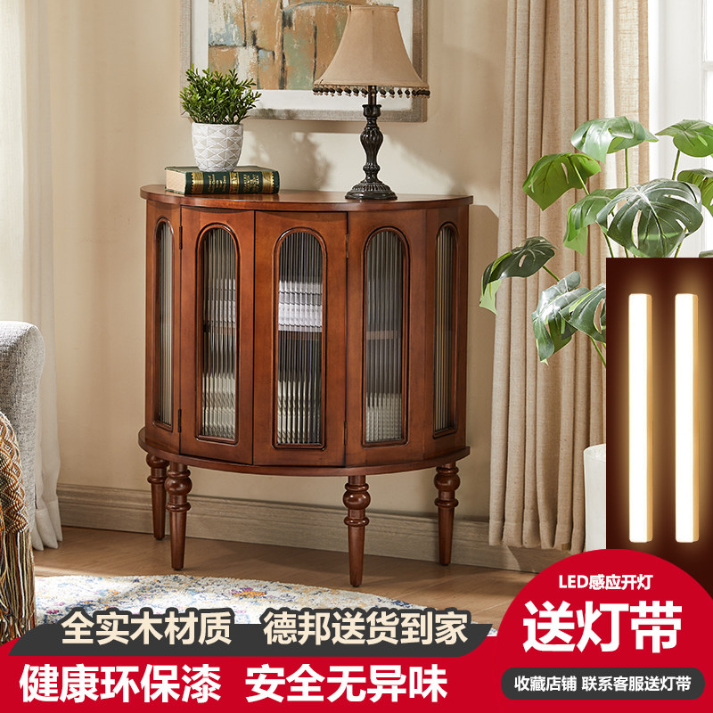 客厅置物柜电视旁沙发边柜侧边柜靠墙储物柜墙边实木餐边柜小立柜