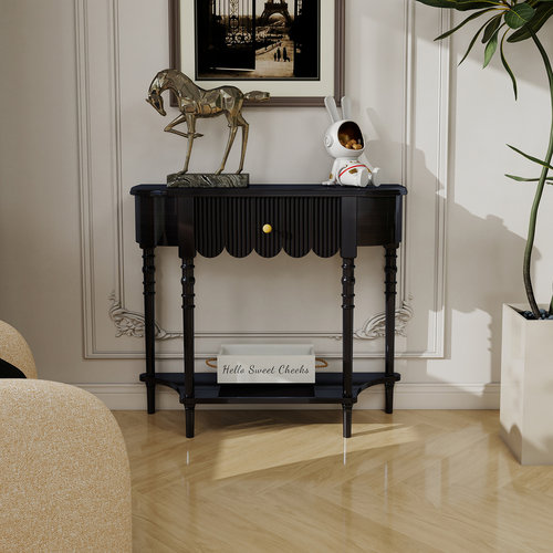 法式复古入户玄关台实木玄关柜