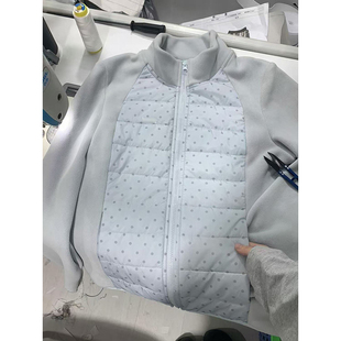 2025冬季慵懒感撞色波点拼接立领棉服新款高级感休闲百搭短款外套