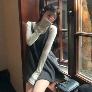 打底上衣两件套装 2025早秋时尚 气质温柔风针织吊带背心裙搭配长袖