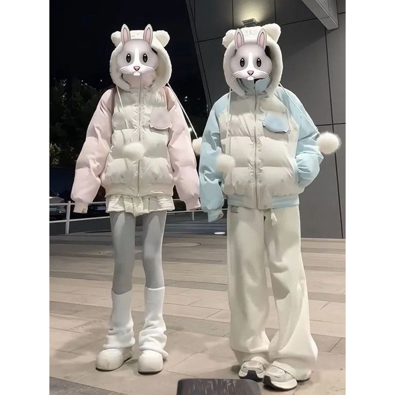 法式温柔甜美风魔术贴小猫设计连帽毛领棉服女百搭保暖设计感棉衣,女装/女士精品,棉衣/棉服,淘宝优惠券,粉丝福利购,淘宝优惠卷