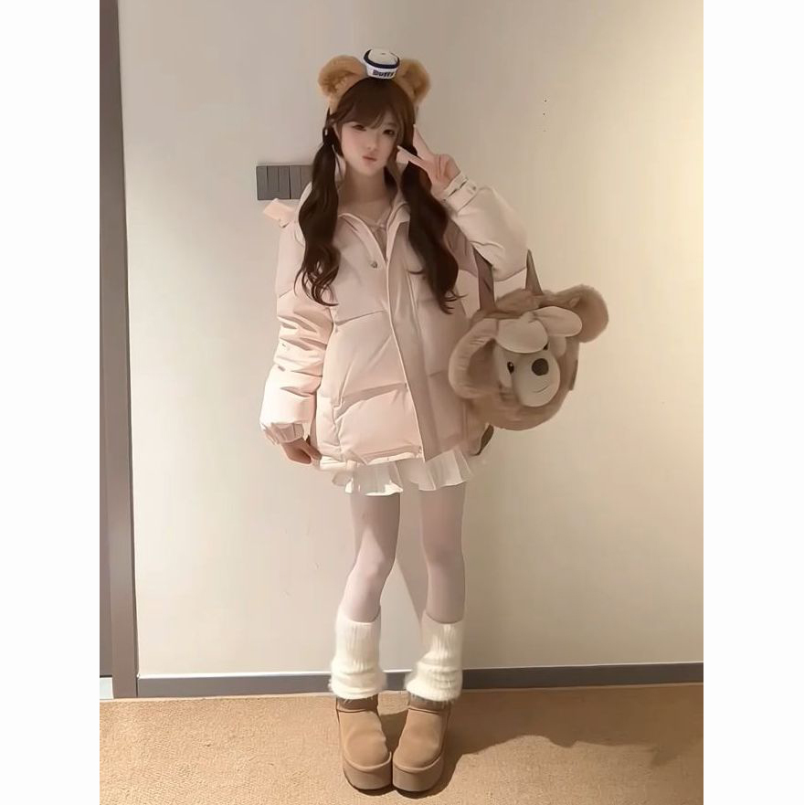 潮流时尚甜美拉链棉服外套
