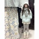韩系甜美小个子浅蓝色保暖棉服外套女冬季 新款 宽松百搭学生面包服