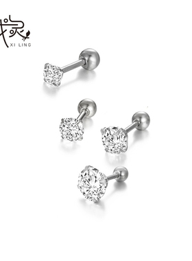 不掉色钉男螺丝睡觉不用摘百搭耳钉超闪钻耳钉2021年新款潮女圆脸