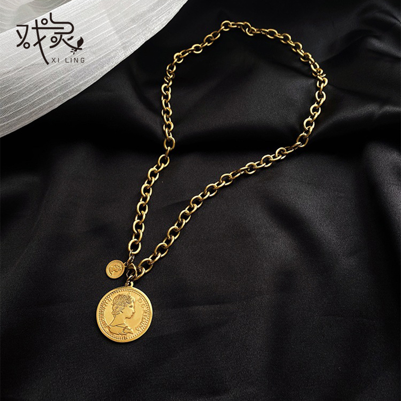 2022新款韩版时尚美人头项链秋冬长款毛衣链女简约挂衣服百搭配饰