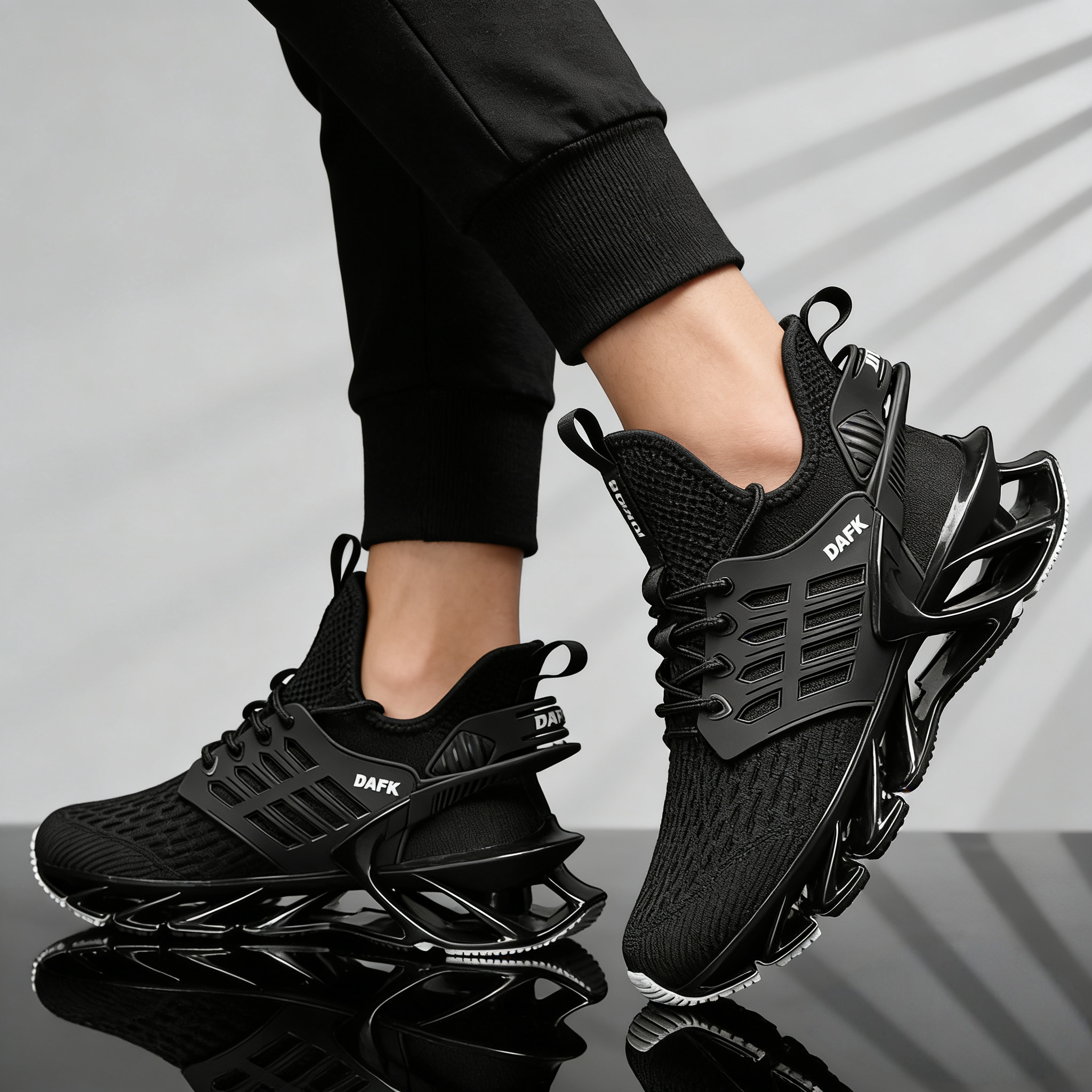 保罗圣约翰男鞋2025春秋新款青少年黑色刀锋减震男士运动休闲潮鞋