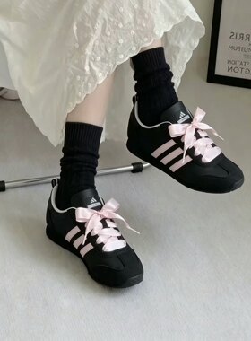 Adidas VS JOG 2.0阿迪达斯女鞋黑粉冰淇淋T头低帮休闲板鞋KH7659
