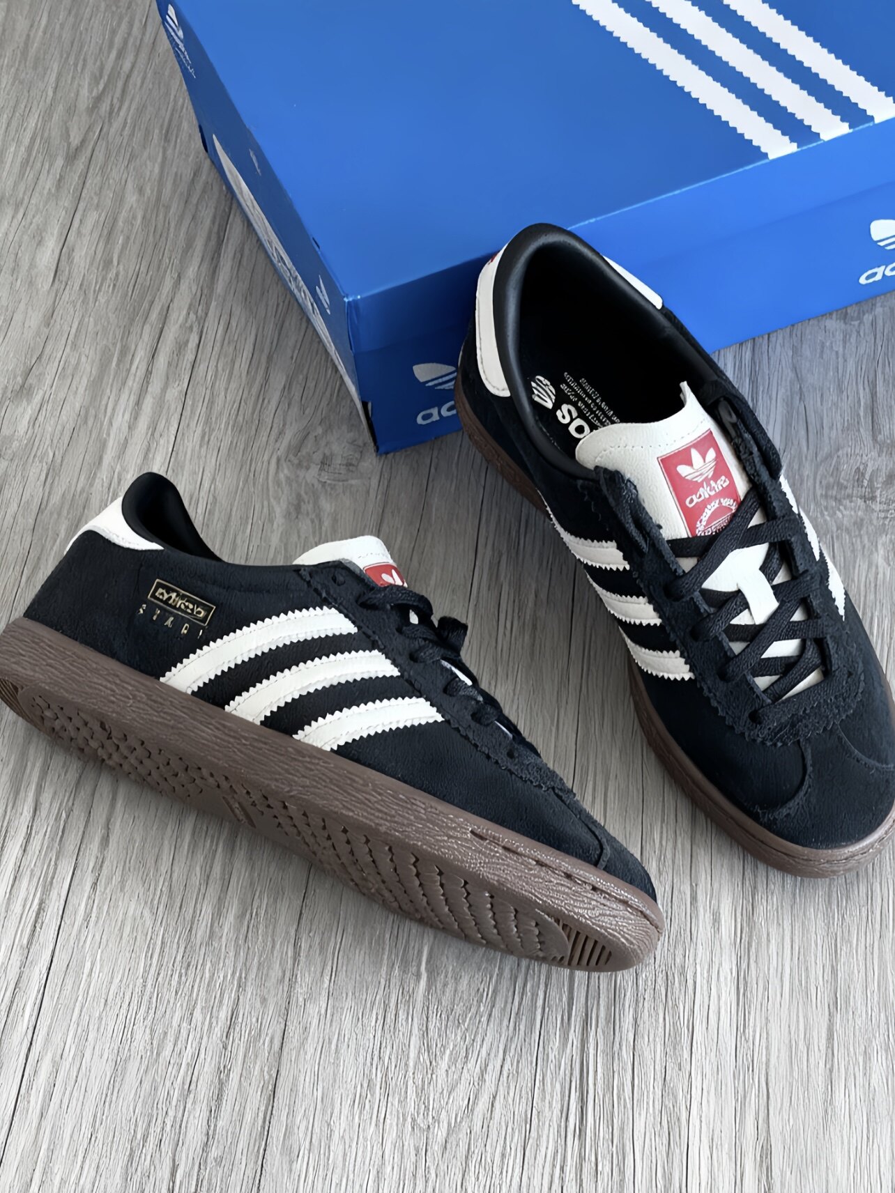 Adidas阿迪达斯Stadt黑色男女复古百搭德训鞋运动休闲板鞋JR6344
