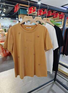 yakoko雅可正品女士T恤莫代尔短袖宽松大码女装2025夏季新款25571