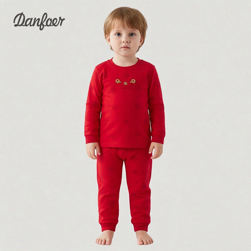 儿童红色新年套装纯棉无骨肩开套头宝宝周岁本命年衣服喜庆小状元,童装/婴儿装/亲子装,家居服套装,淘宝优惠券,粉丝福利购,淘宝优惠卷