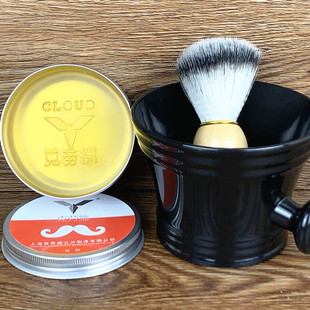 男士修面手动剃须膏泡沫刮胡子光头剃须刷起泡刷套装碗采耳修面膏