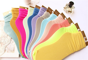 天鹅绒堆堆袜 糖果色卷边长袜春夏季薄款长筒袜女韩版百搭韩国潮