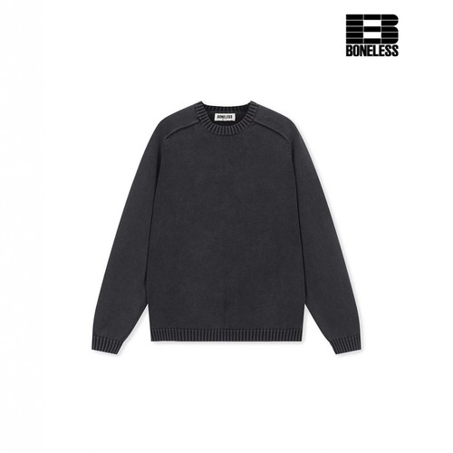 BONELESS结构刺绣套头毛衣