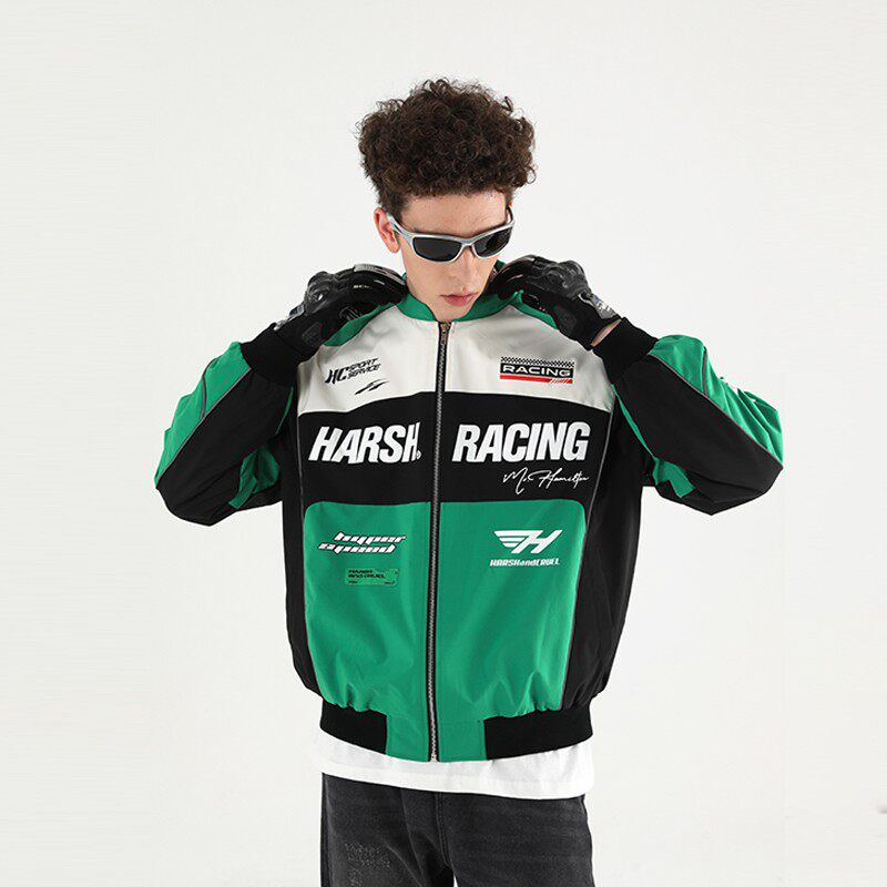 【陈俊宇 侯明昊】harshandcruel 美式机车宽松赛车服夹克外套