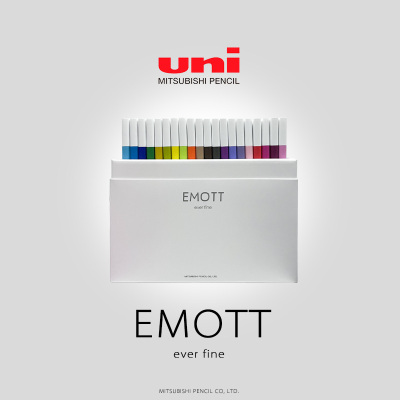 日本uni三菱emott纤维马克笔40色