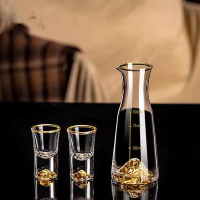 家用中式高档白酒杯套装带刻度