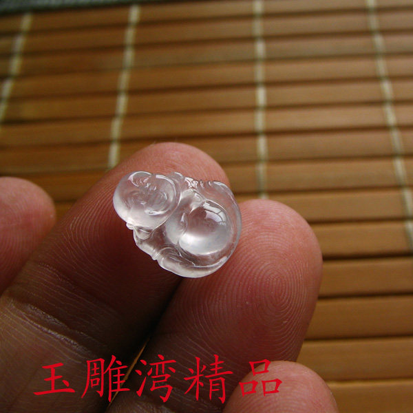 缅甸天然翡翠玻璃种佛公玉佛玉吊坠弥勒佛挂件冰种小佛项链项坠女