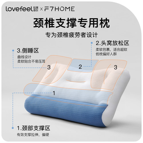 拉芙菲尔&F7枕头护颈椎好睡眠分区支撑颈椎枕侧睡家用枕芯宿舍