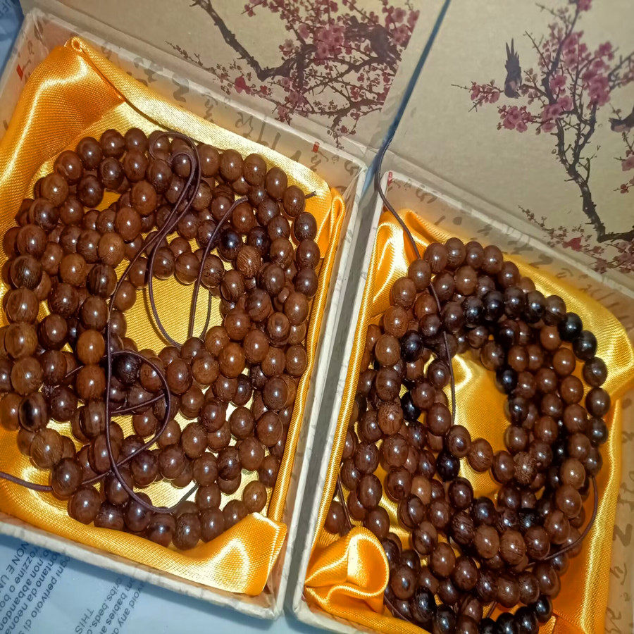 美国沙漠铁木 沙漠金 0.8*108佛珠 念珠  虎皮黑金 高油 高花沉水