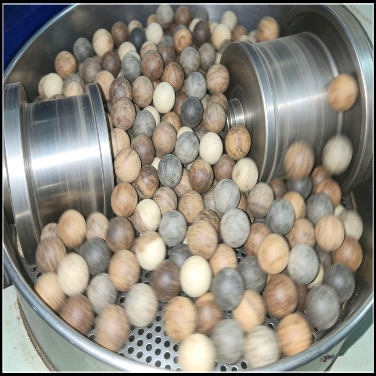 木质珠胚珠滚筒珠实木珠1.5-2.0枕芯珠按摩枕后背靠枕瑕疵珠无孔