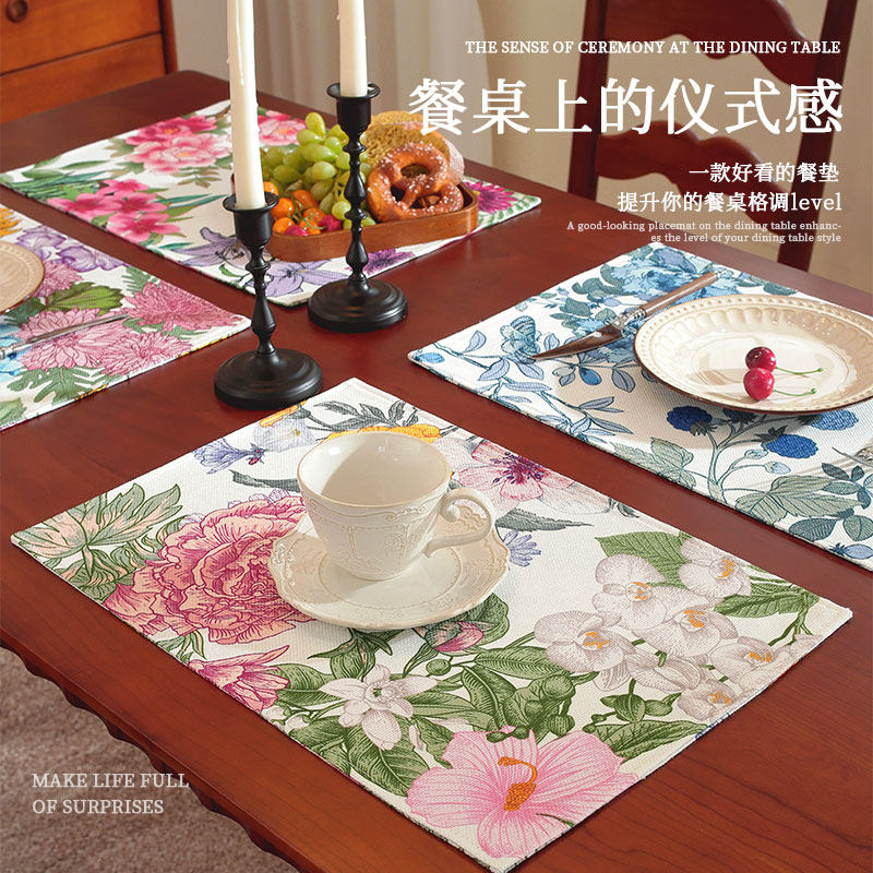 餐垫桌垫西餐垫防烫美式隔热垫花瓶餐盘水杯垫轻奢布艺餐垫布新款