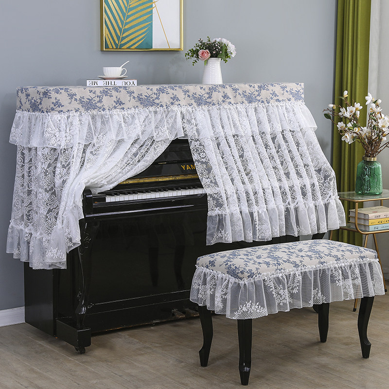 法式轻奢钢琴防尘罩覆古钢琴罩全罩高档钢琴套半罩琴罩蕾丝遮盖布