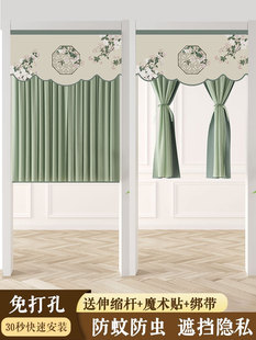 夏四季家用门帘布艺纱帘卧室房间隔断帘蕾丝风水半帘隐私帘免打孔