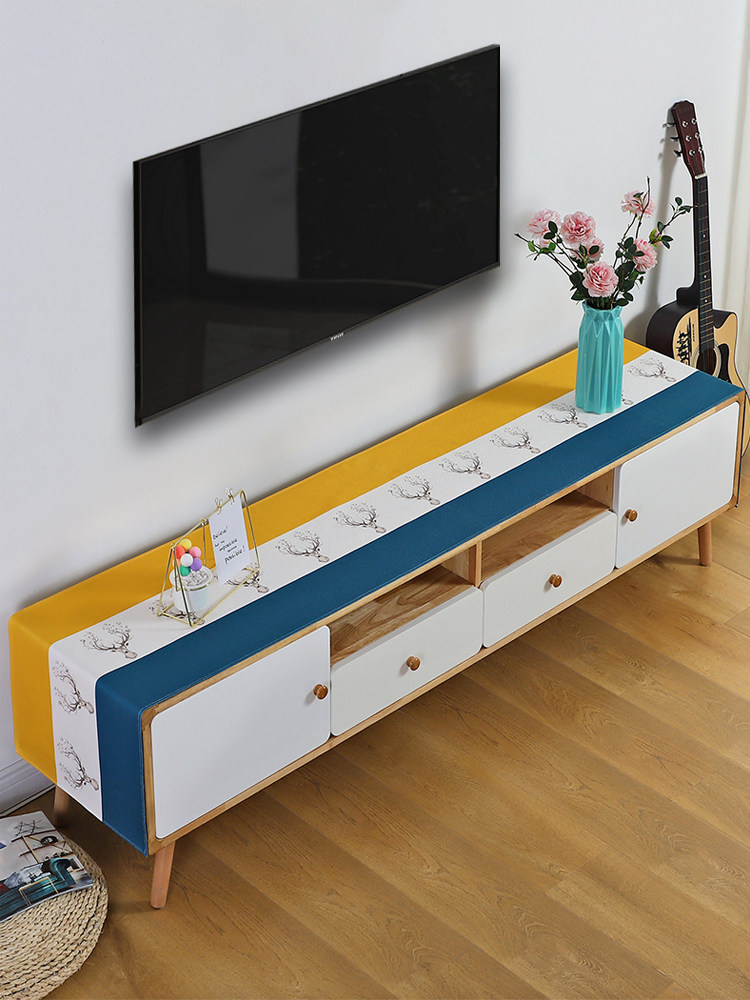 北欧电视柜鞋柜盖布长方形桌布茶几遮丑防尘罩防水轻奢高级感新款