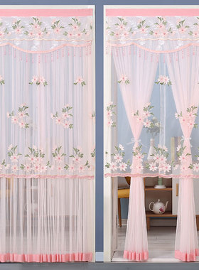 蕾丝门帘家用防蚊纱帘隔断帘卧室房间遮挡帘高级感帘子防隐私新款