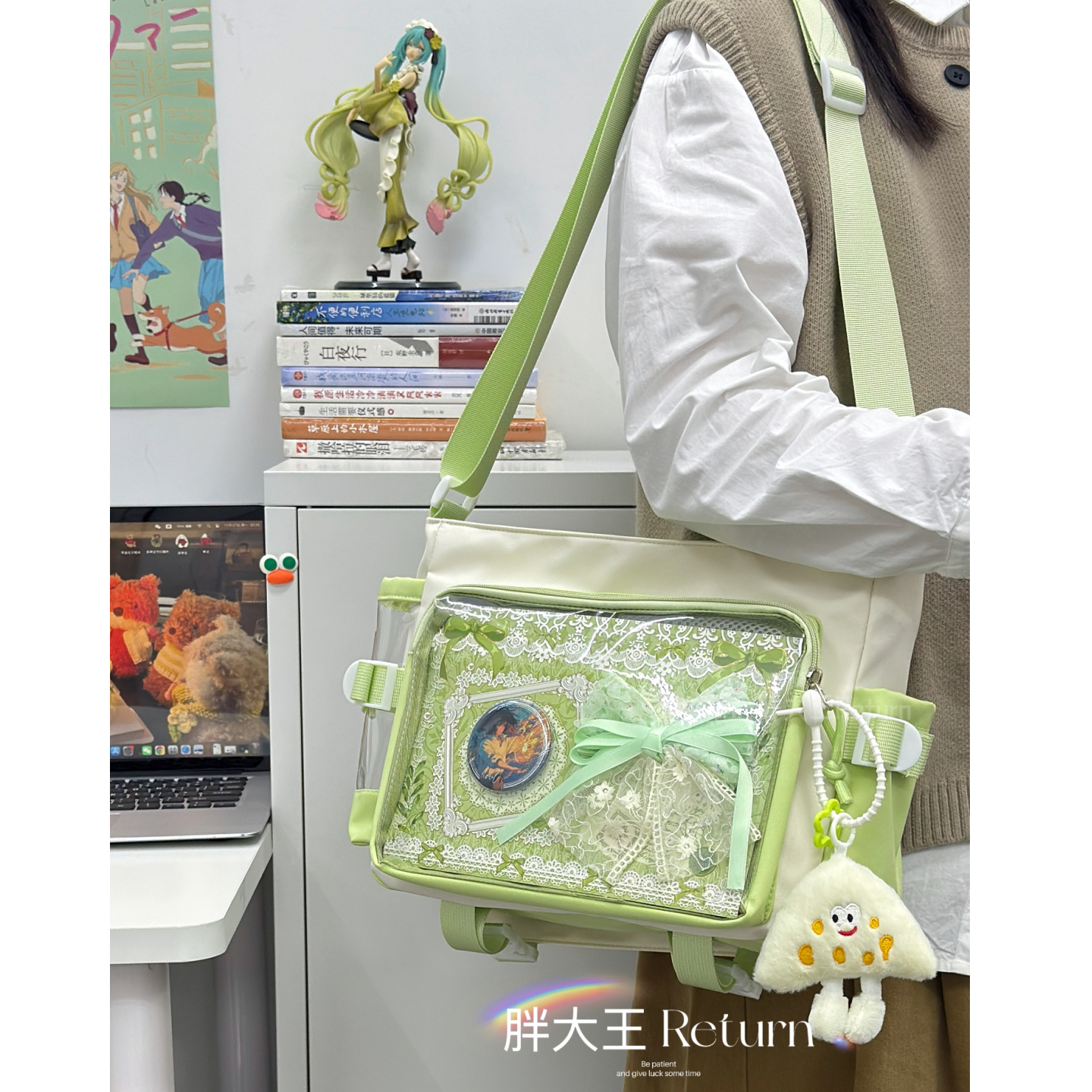 新色系！痛包~学院风单肩斜挎包