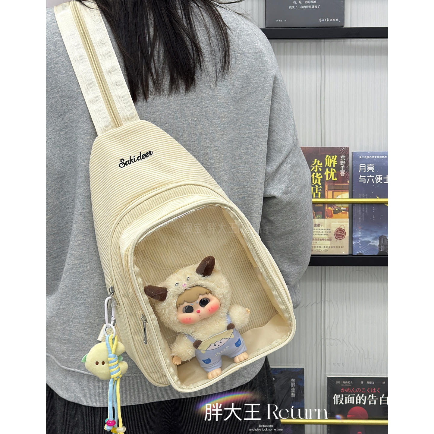 ins二次元透明双肩痛包20CM娃包小清新胸包日系少女高颜值斜挎包,箱包皮具/热销女包/男包,痛包,淘宝优惠券,粉丝福利购,淘宝优惠卷