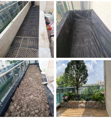 园林花坛排水板塑料阻根板土工布500*500mm片材蓄排水板上海现货