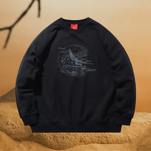 圆领宽松运动服AWDPB13 套头长袖 李宁X故宫·宝蕴楼联名款 卫衣男士