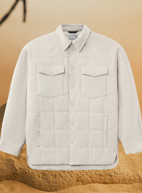 李宁正品新款运动时尚系列男子灯芯绒翻领纯色短款棉服AFMR491