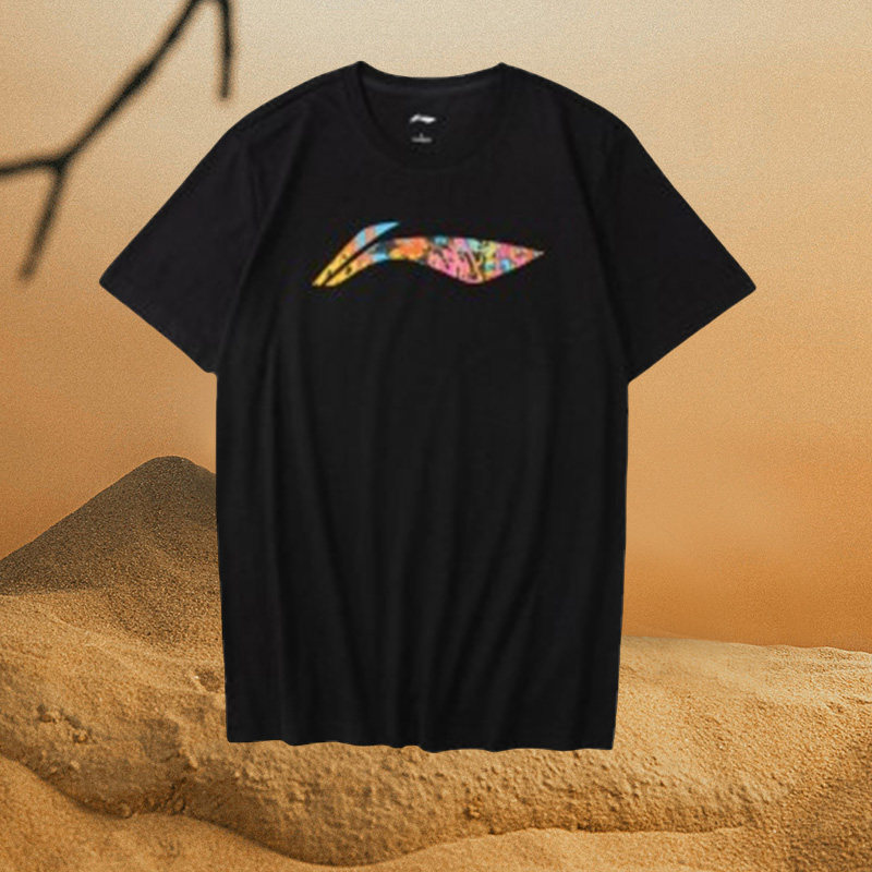 中国李宁国潮潮牌短袖情侣男女半袖t恤透气休闲宽松上衣 ahsr693