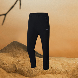 李宁长裤女冬季新款跑步系列速干直筒加绒反光运动裤 AYKR532