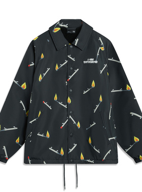 Lining/李宁正品冬季男子仿羊羔绒加绒保暖宽松休闲外套AFDT699