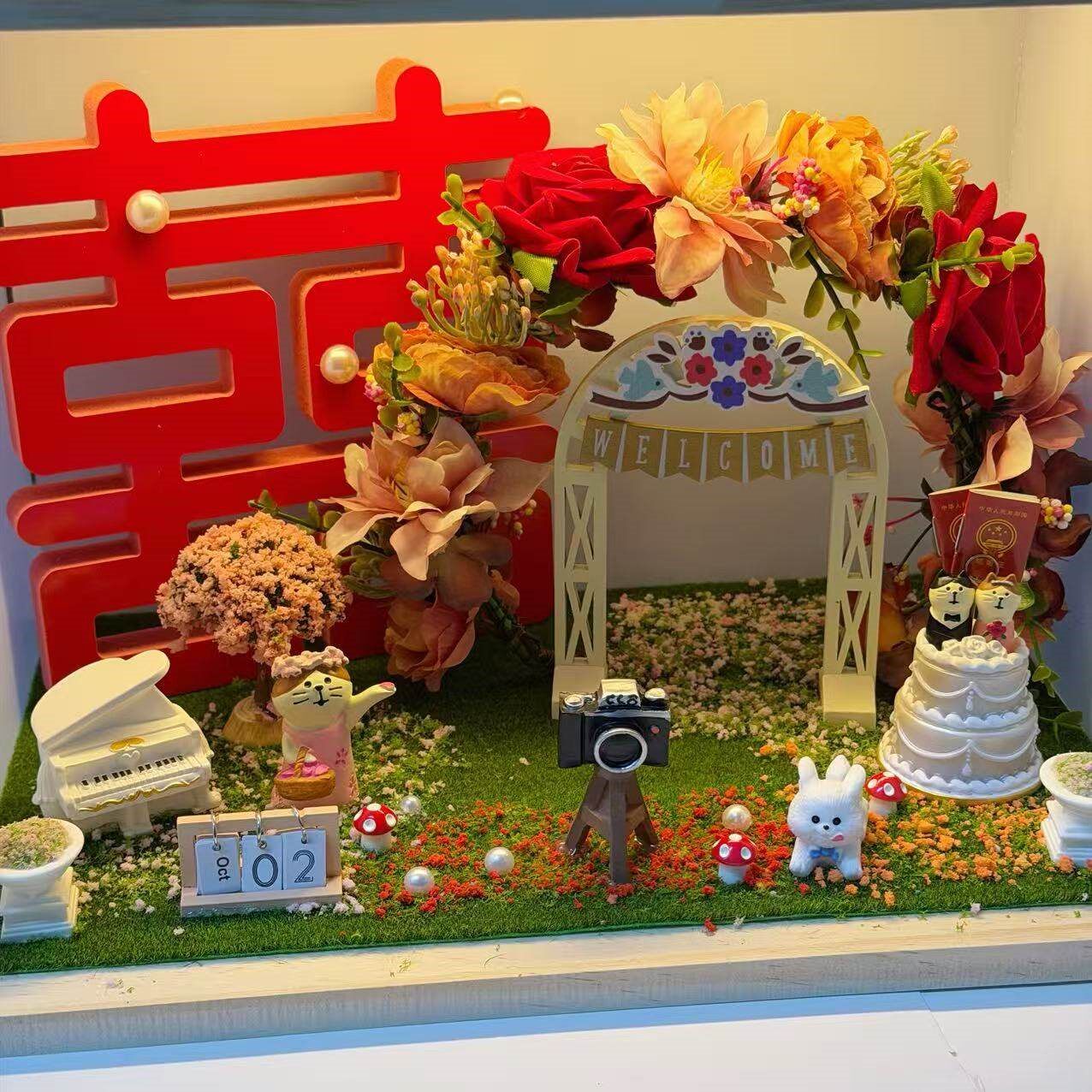 HelloKitty 婚庆礼品 结婚礼物送闺蜜新娘婚房装饰摆件