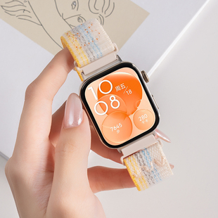 适用华为手表fit4321 拼色创意表带运动表带舒适透气回环 4pro新款