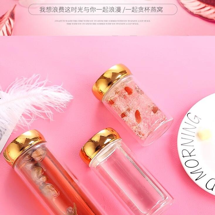 定制双层玻璃燕窝杯天然燕窝logo即食燕窝杯燕窝分装瓶鲜炖燕窝瓶