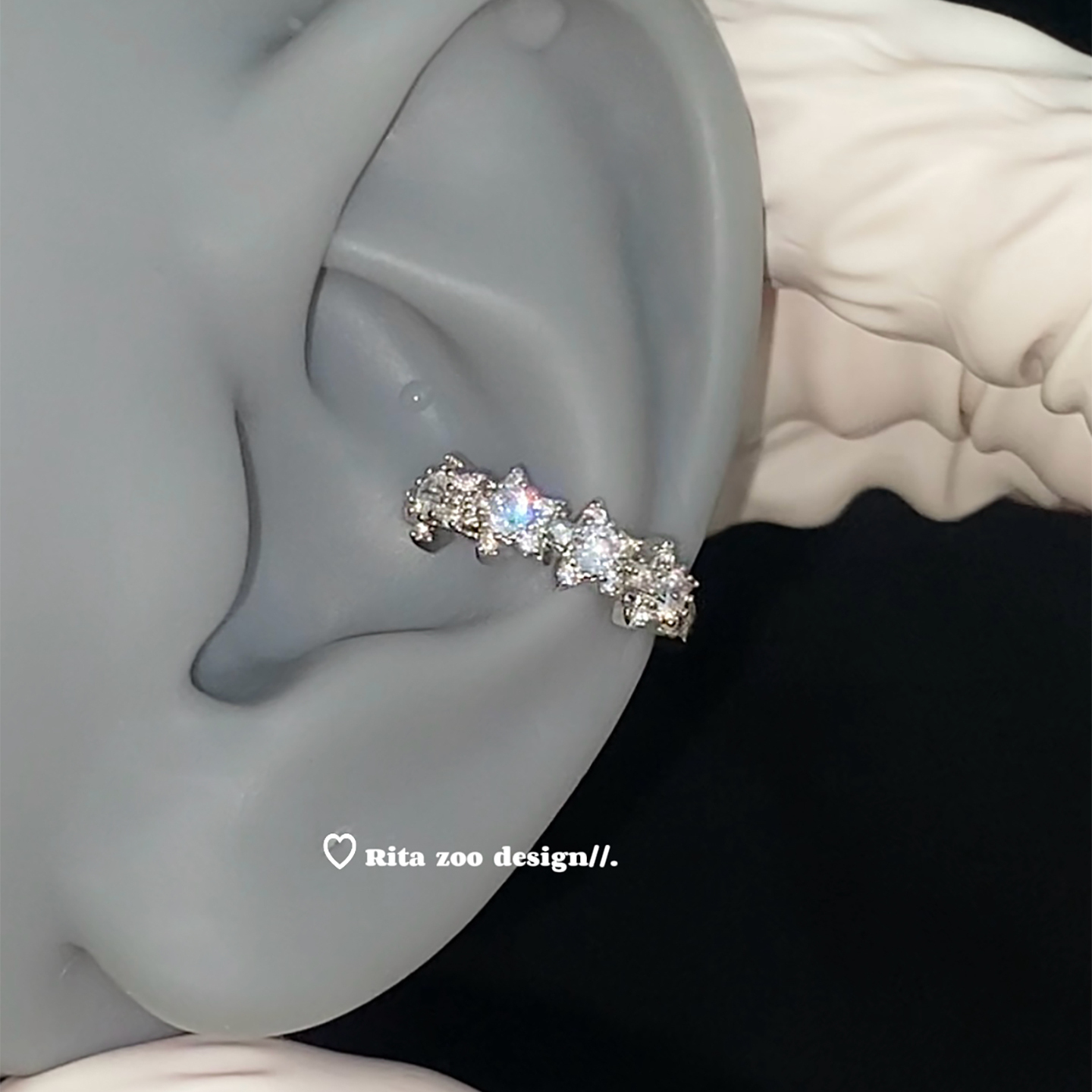 繁星锆重工耳圈耳环耳饰耳蜗环