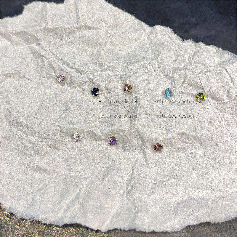 &ldquo;好戴的小耳钉&rdquo;S925银迷你四爪小锆石 百搭养耳迷你耳钉耳饰女