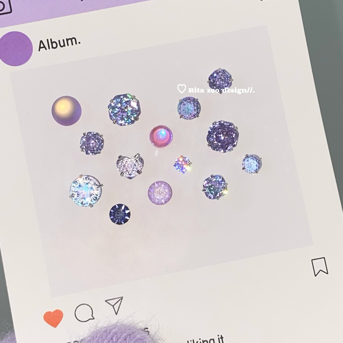 原创冷雾紫系列钛钢耳骨钉耳钉