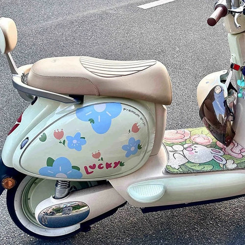 花朵电动车贴纸幸运花花装饰贴画九号电瓶车遮挡划痕防水防晒