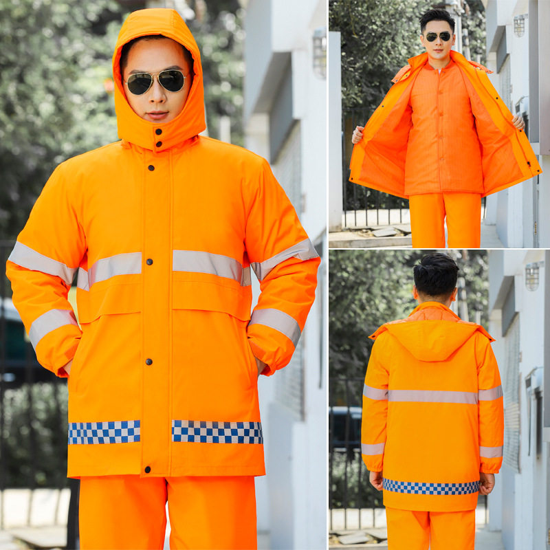 棉服冬季工作服男防寒保洁员劳保服环卫上衣棉袄建筑工地干活工装