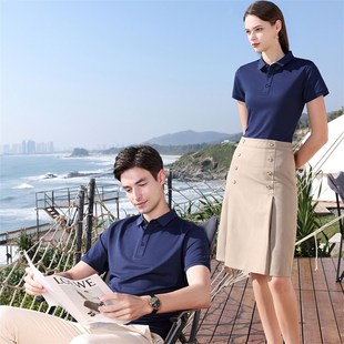 企业团体工衣刺绣印logo 夏季 短袖 商务polo衫 定制工作服文化广告衫