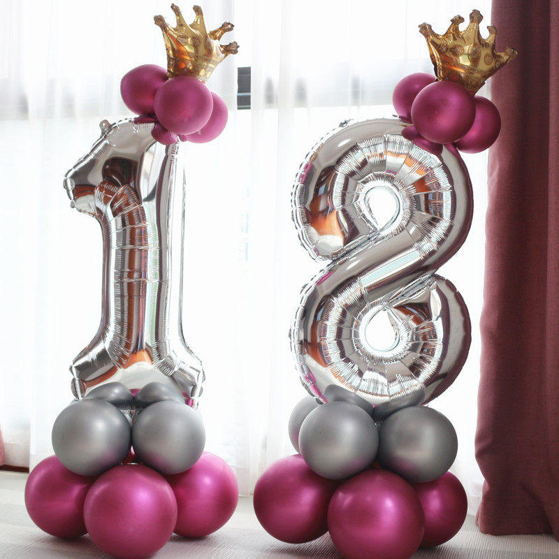 生日数字气球立柱路引儿童生日派对场景布置宝宝周岁百天满月装饰