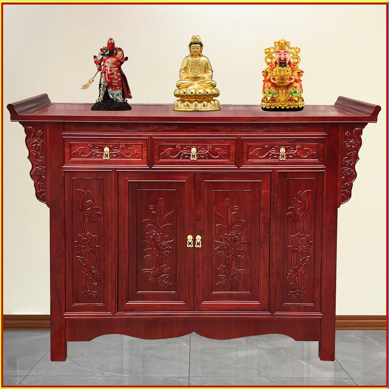 现代实木供桌神台财神观音柜香案家用佛龛供奉台佛像关公神台仿古