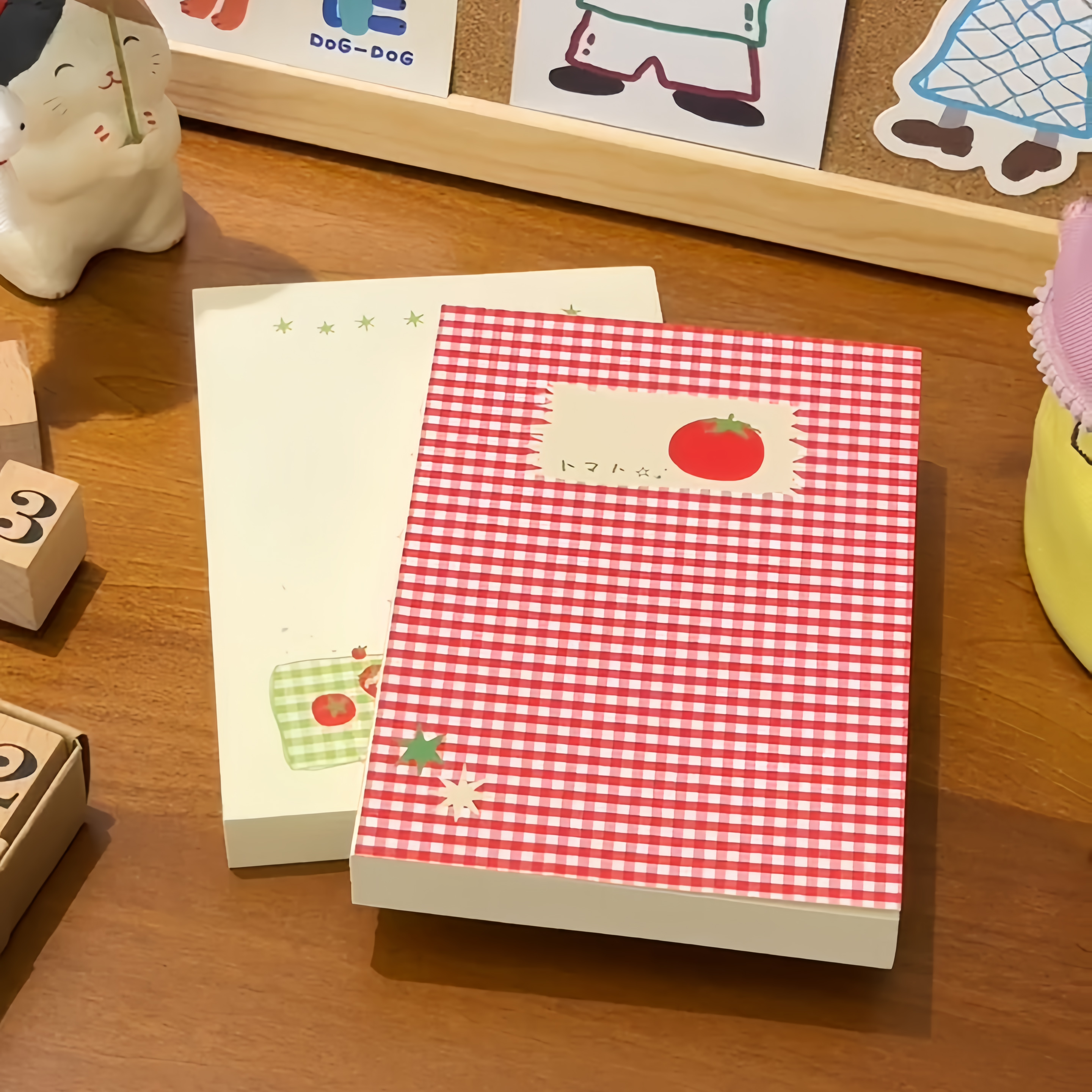 韩系番茄格子笔记本ins风可爱女孩日记本学生空白手账本记事本子